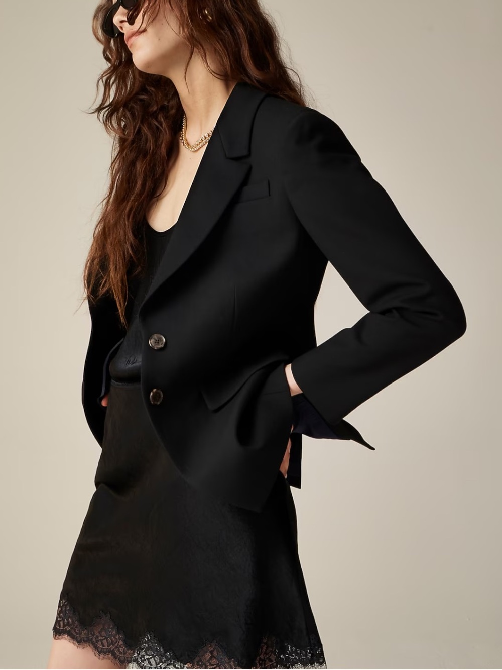 NWT J. Crew Madelyn blazer in four-season stretch 4P Black - Picture 4 of 10